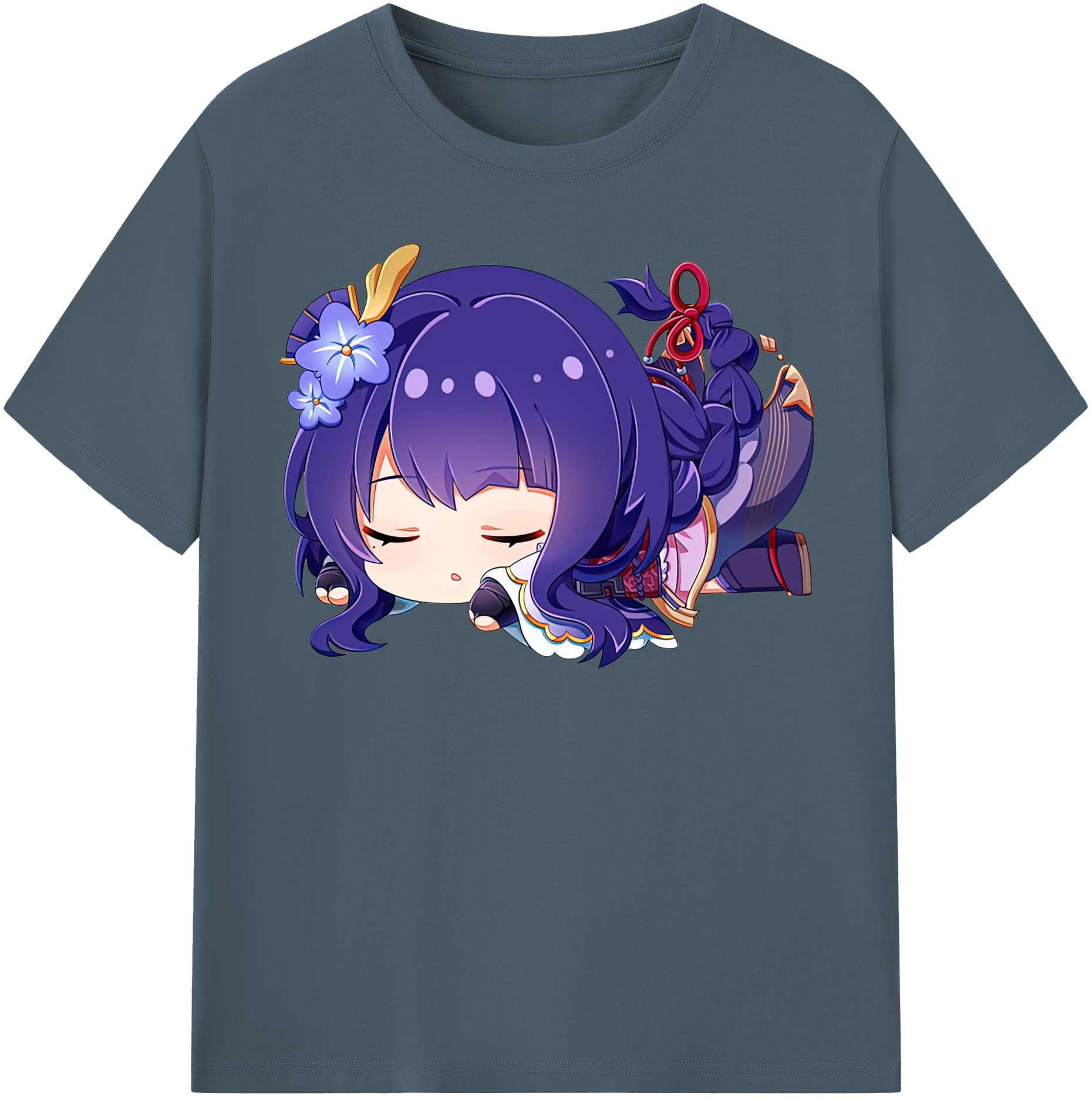 げんし神 雷電将軍 らいでんしょうぐん genshin Raiden Shogun 綿100％半袖Tシャツ（フロントプリント）